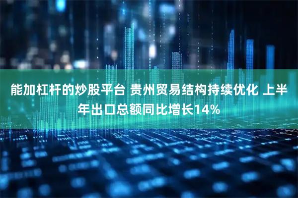 能加杠杆的炒股平台 贵州贸易结构持续优化 上半年出口总额同比增长14%
